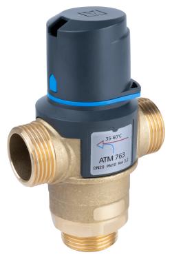 Термостатический смесительный клапан ATM 763, DN20, НРП1", 35÷60°C, Kvs 3,2 м³/ч