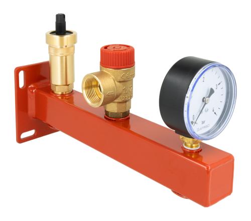 Группа безопасности котла BSS, Nmax UDT 73,6 кВт, с предохранительным клапаном MS 3 бар, с подключением расширительного бака