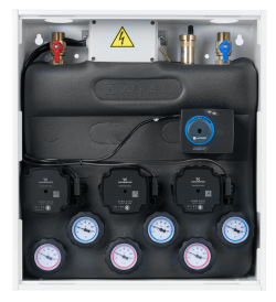 PrimoBox AZB 305 с гидрострелкой, 2 контура без смешивания и 1 контур со смесительным клапаном и приводом ARM