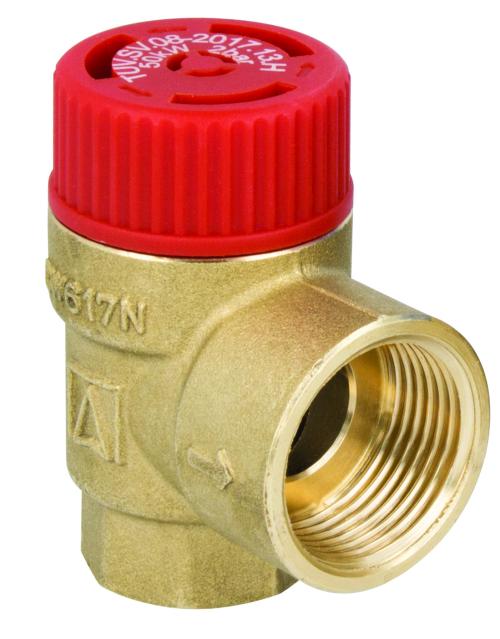 Предохранительный клапан для центрального отопления MS, 3 бар, ВР3/4" x ВР1"