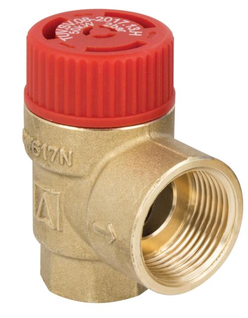 Предохранительный клапан для центрального отопления MS, 6 бар, ВР1/2" x ВР3/4"