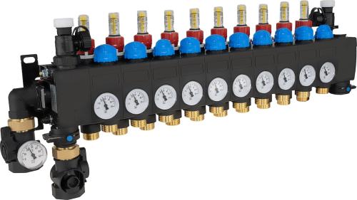 ProCalida CC на 10 контуров отопления, ротаметры 0,75÷3,75 л/мин