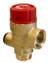 Предохранительный клапан для центрального отопления MS с соединением для манометра ВР1/4", 2 бар, ВР1/2" x ВР3/4"