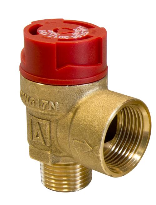 Предохранительный клапан для центрального отопления MS, 3 бар, НР1/2" x ВР3/4"