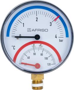 Термоманометр TM 80, fi80 мм, 0÷4 бар, 20÷120°C, НР1/4", ax, кл. 2,5