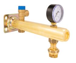 Группа безопасности ГВС BSB, Nmax UDT 111,5 кВт, с предохранительным клапаном MSW 6 бар, с подключением расширительного бака с быстроразъемным соединением