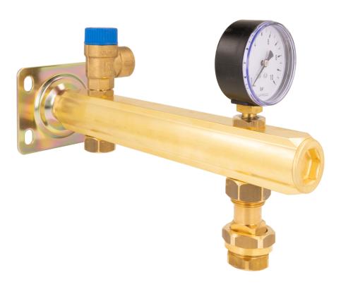 Группа безопасности ГВС BSB, Nmax UDT 111,5 кВт, с предохранительным клапаном MSW 6 бар, с подключением расширительного бака с быстроразъемным соединением